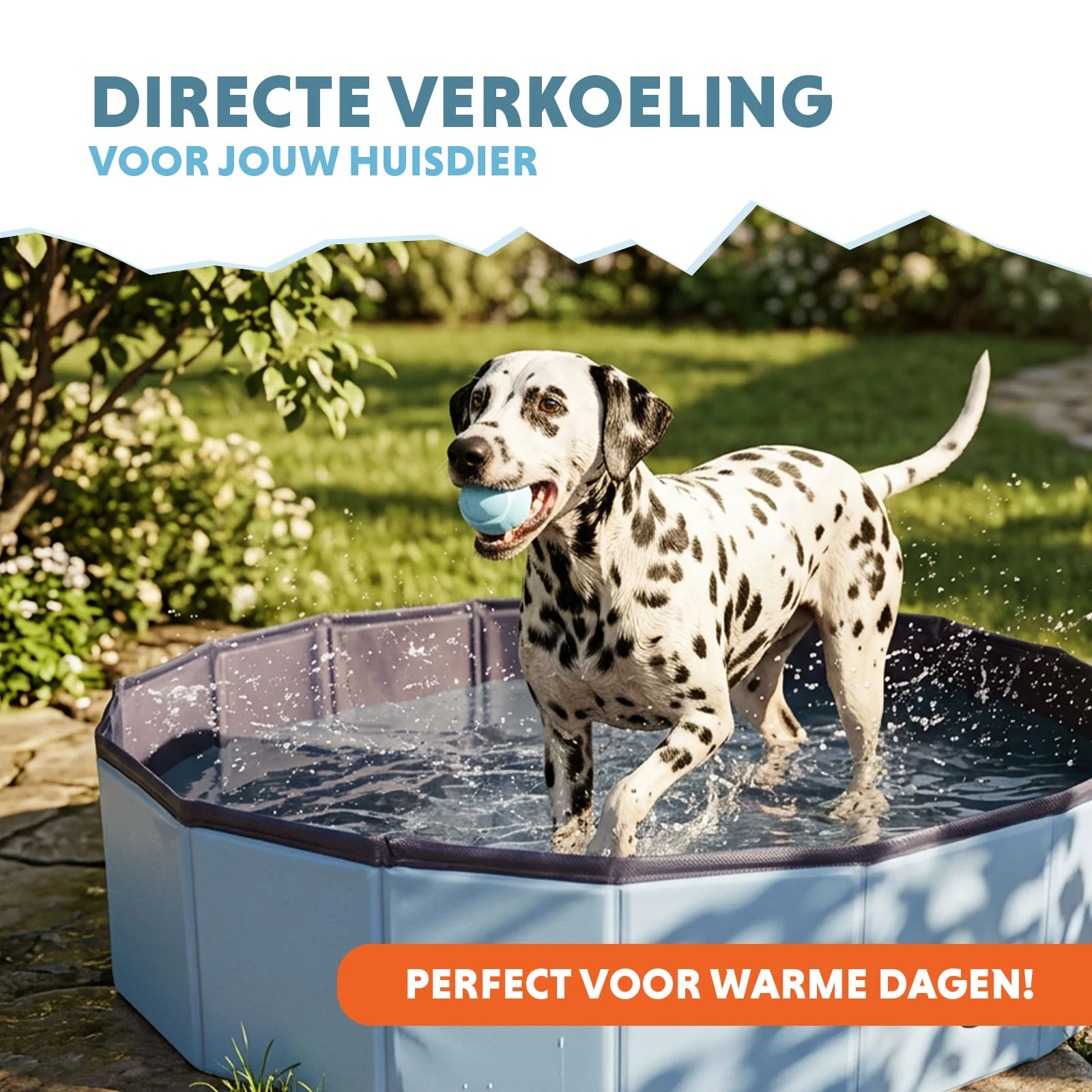 Basen dla psa z antypoślizgowym dnem, składany, ø 120 x 30 cm – Coolpets Splash Dog Pool - obrazek 2