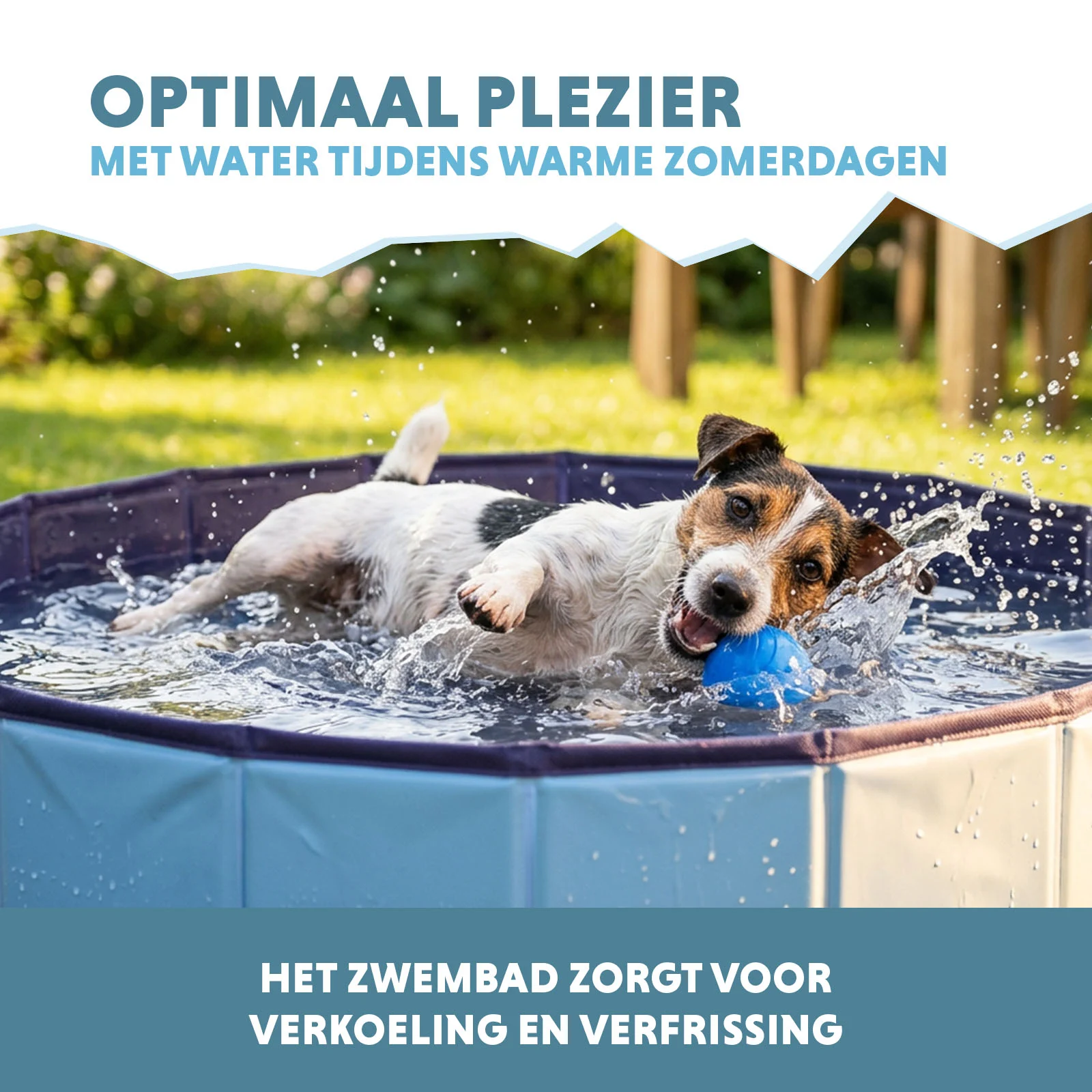 Składany basen dla psa z antypoślizgowym dnem, ø 100 x 30 cm – Coolpets Splash Dog Pool - obrazek 4