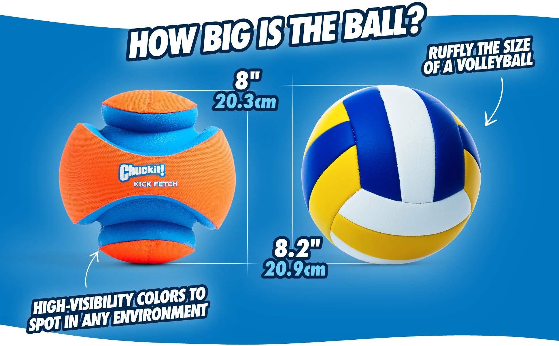 Piłka nożna dla psa z gumowymi wgłębieniami, Ø 14 cm – Chuckit! Kick Fetch Dog S - obrazek 4