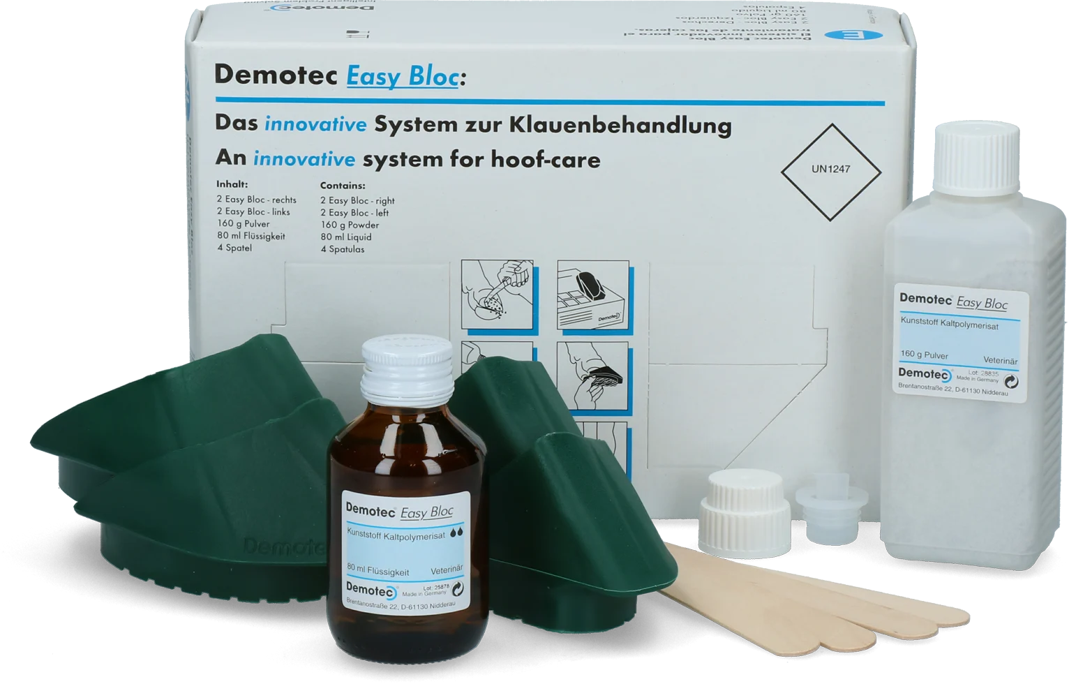 System do pielęgnacji racic na 4 zabiegi – Demotec Easy Bloc - obrazek 3