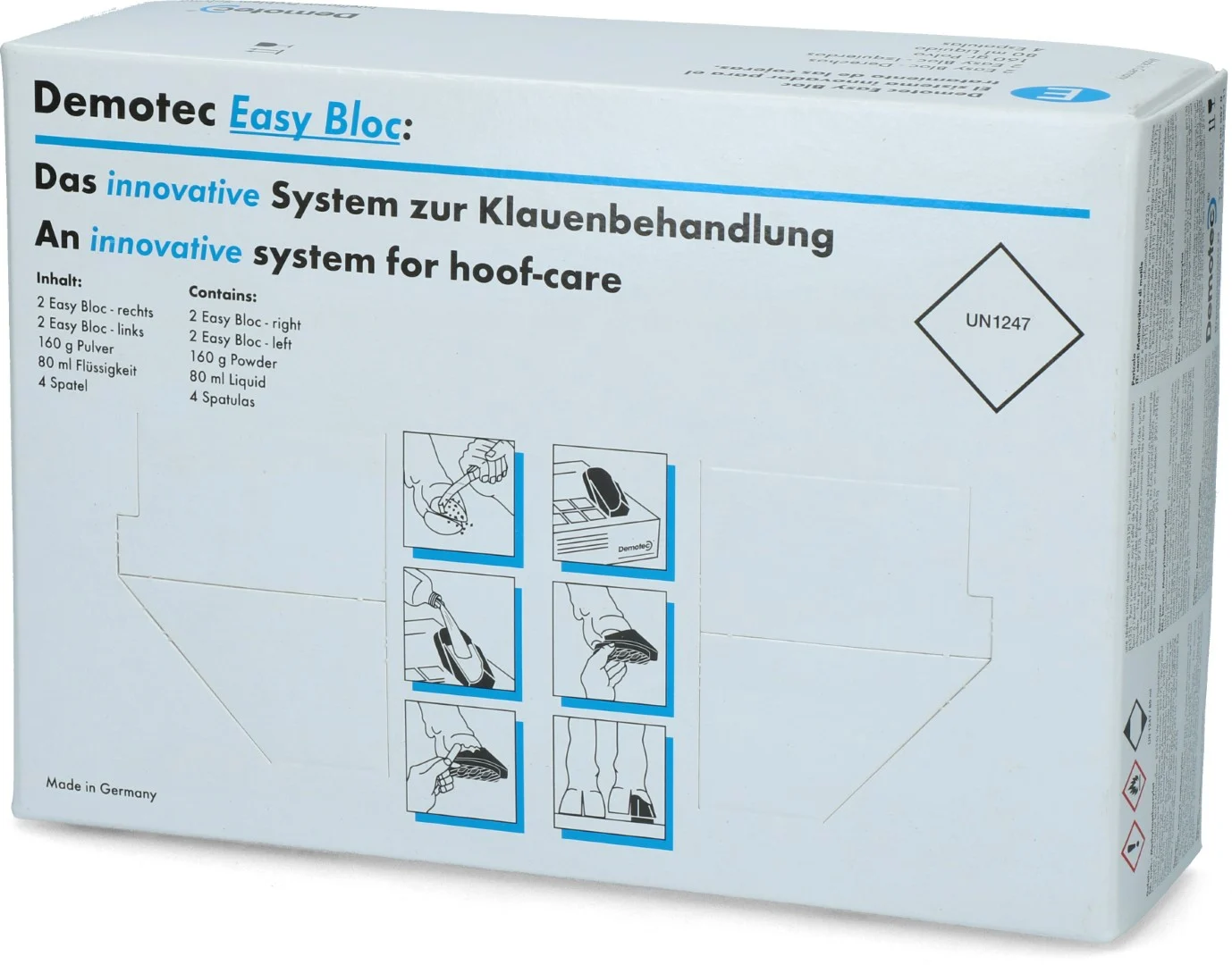 System do pielęgnacji racic na 4 zabiegi – Demotec Easy Bloc - obrazek 2