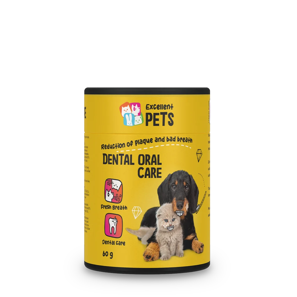 Proszek do higieny jamy ustnej dla psów i kotów, 60 g – Excellent Pets Dental Oral Care - obrazek 1