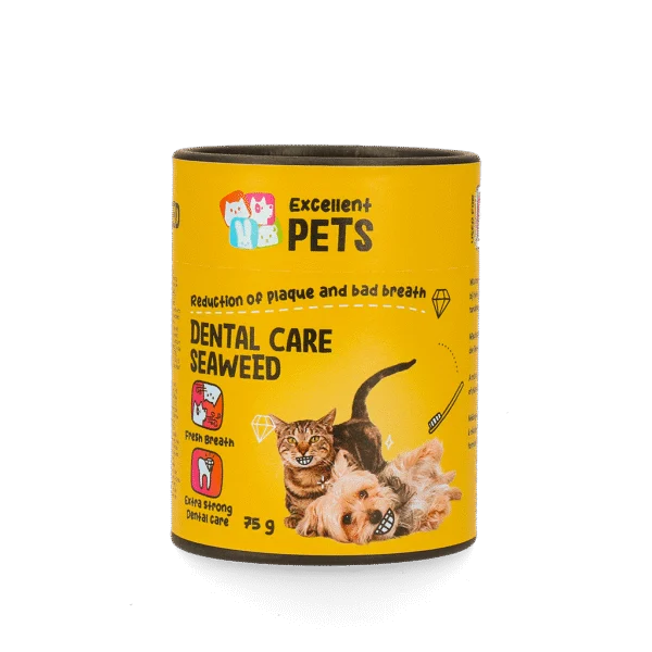 Suplement na zęby dla psów i kotów, 75 g – Excellent Pets Dental Care Seaweed
