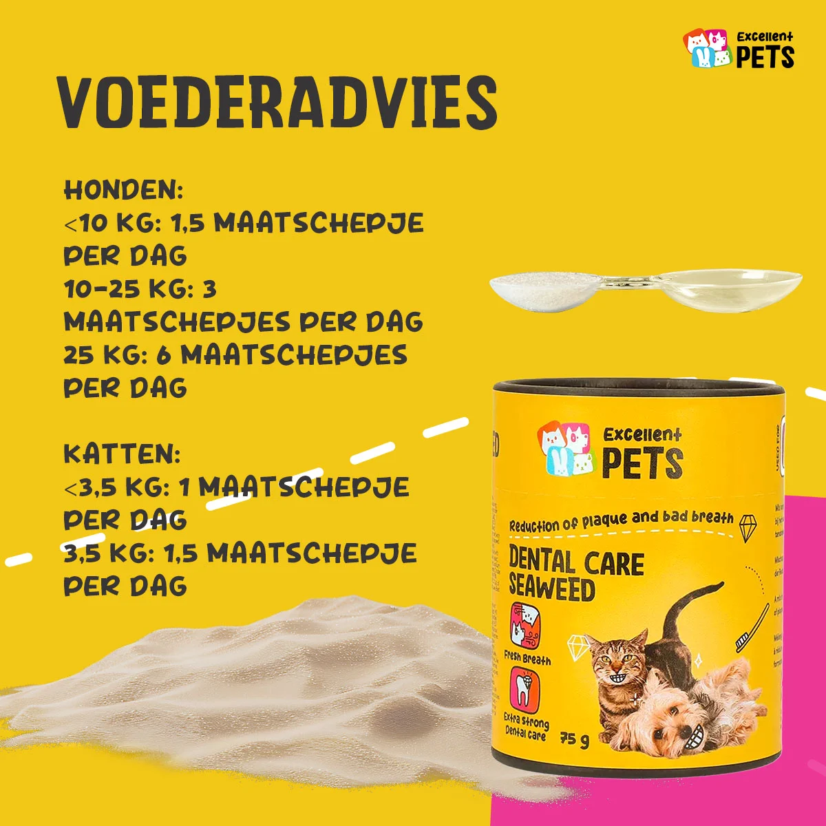 Suplement na zęby dla psów i kotów, 75 g – Excellent Pets Dental Care Seaweed - obrazek 6