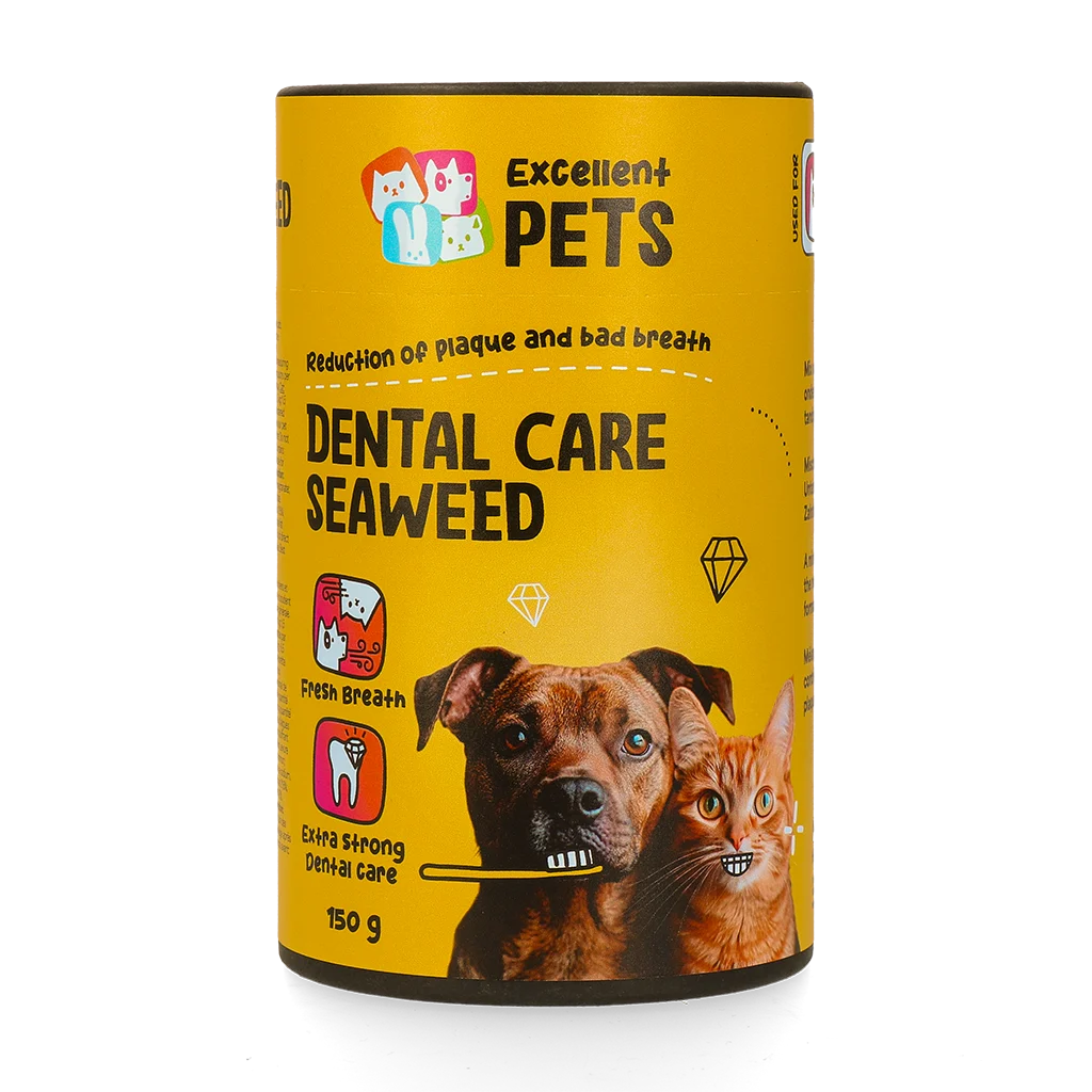 Suplement do pielęgnacji zębów dla psów i kotów, 150 g – Excellent Pets Dental Care Seaweed - obrazek 1
