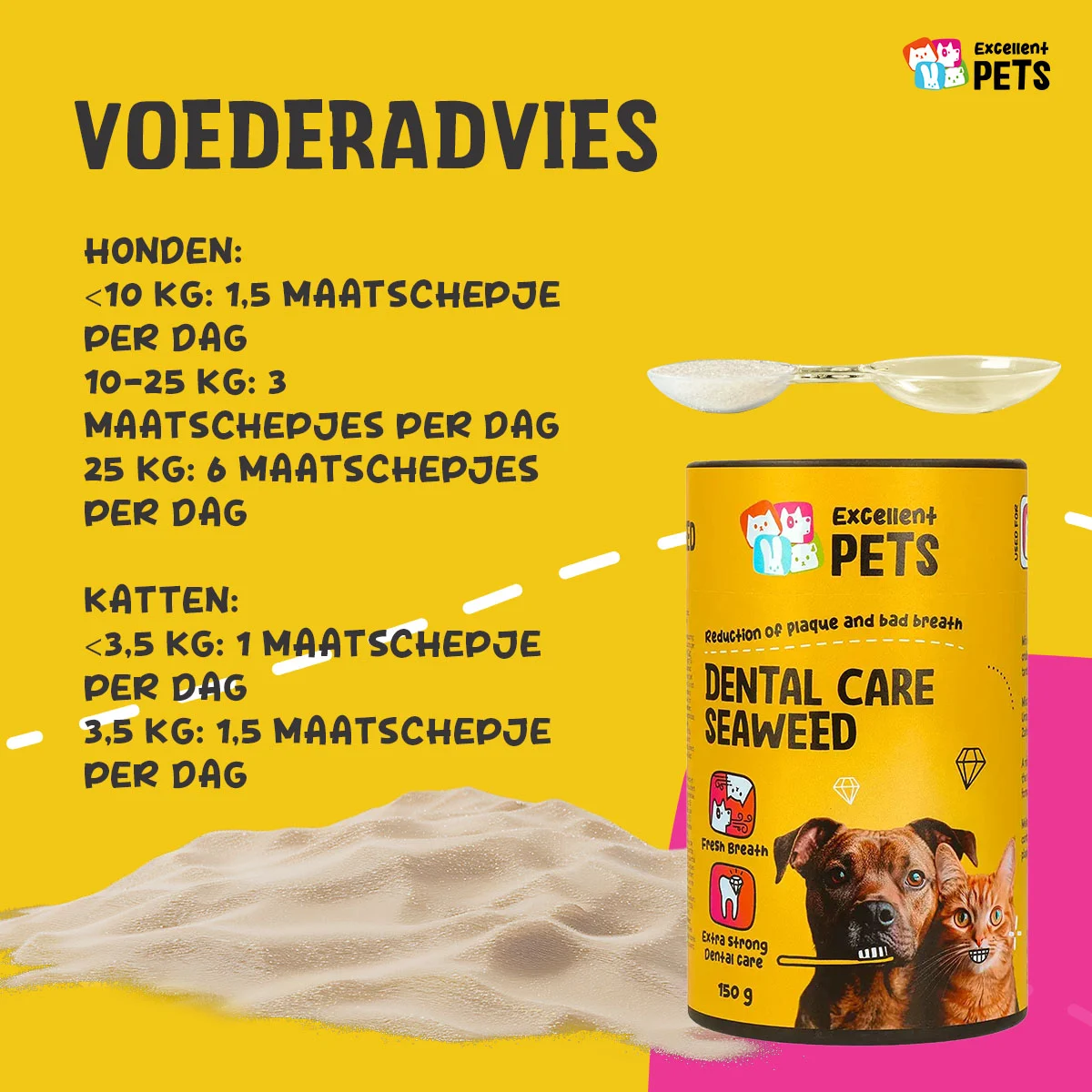 Suplement do pielęgnacji zębów dla psów i kotów, 150 g – Excellent Pets Dental Care Seaweed - obrazek 6
