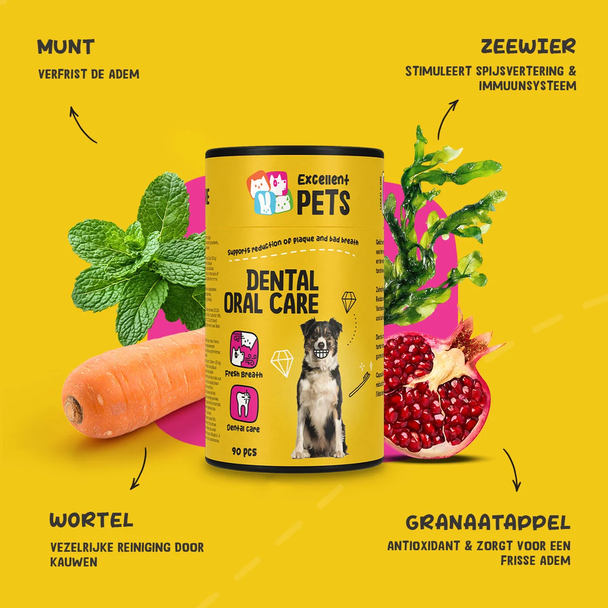 Kapsułki na zęby dla psów, 90 sztuk – Excellent Pets Dental Oral Care Capsules - obrazek 6