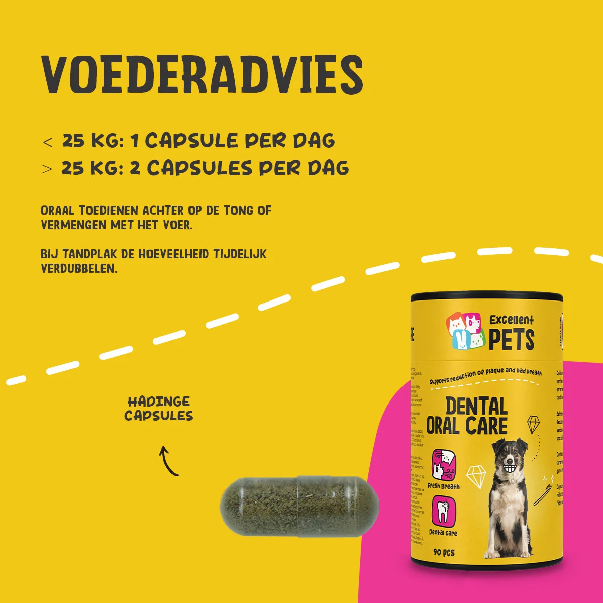 Kapsułki na zęby dla psów, 90 sztuk – Excellent Pets Dental Oral Care Capsules - obrazek 2