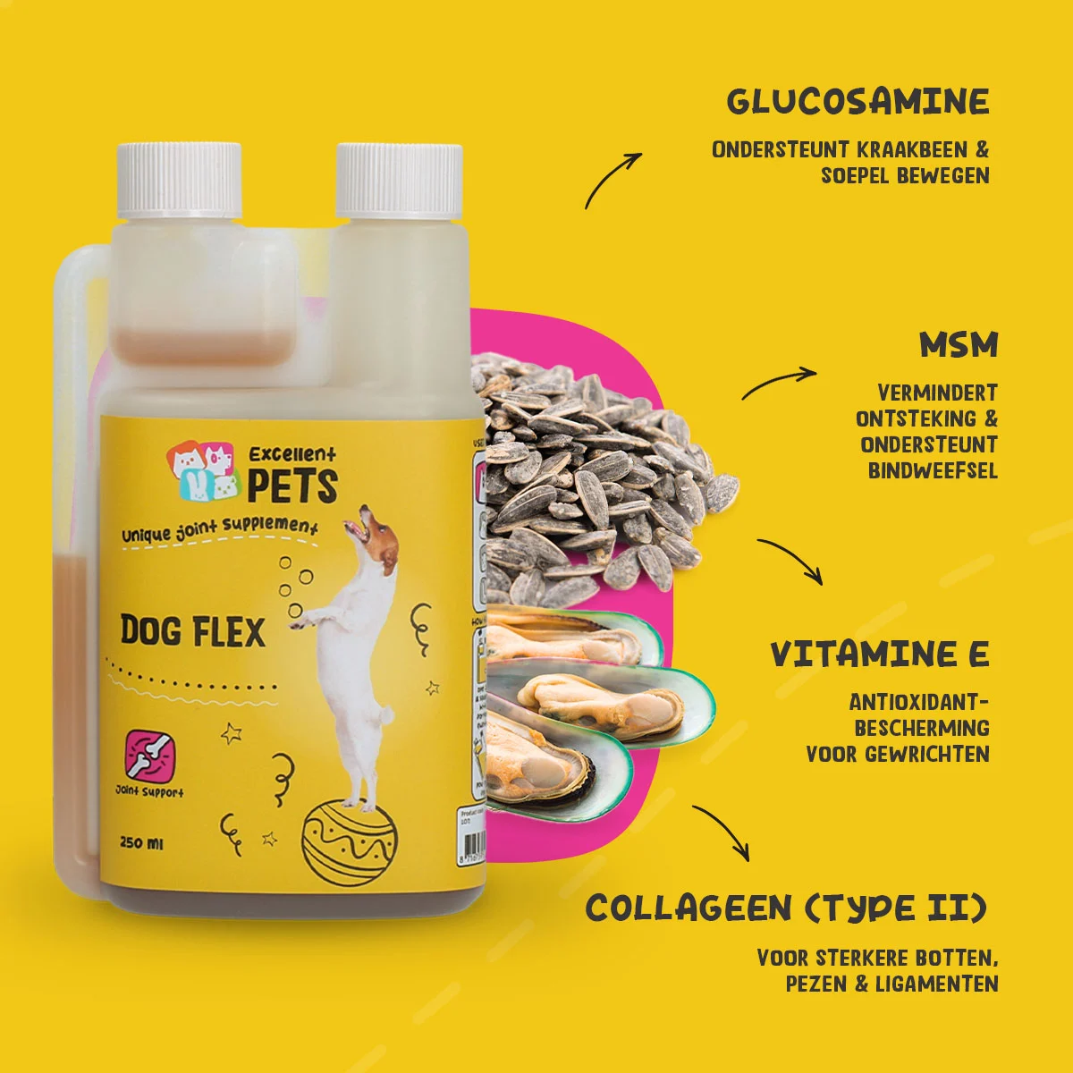 Suplement na stawy dla psów, płynny, 250 ml – Excellent Pets Dog Flex - obrazek 5