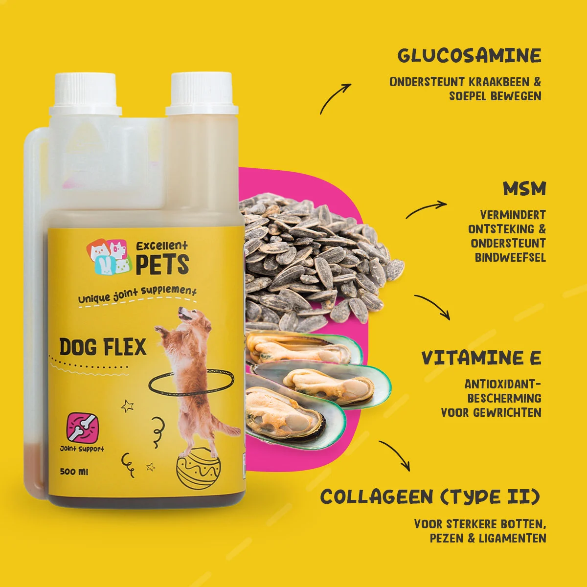 Płynny suplement na stawy dla psów, 500 ml – Excellent Pets Dog Flex - obrazek 5