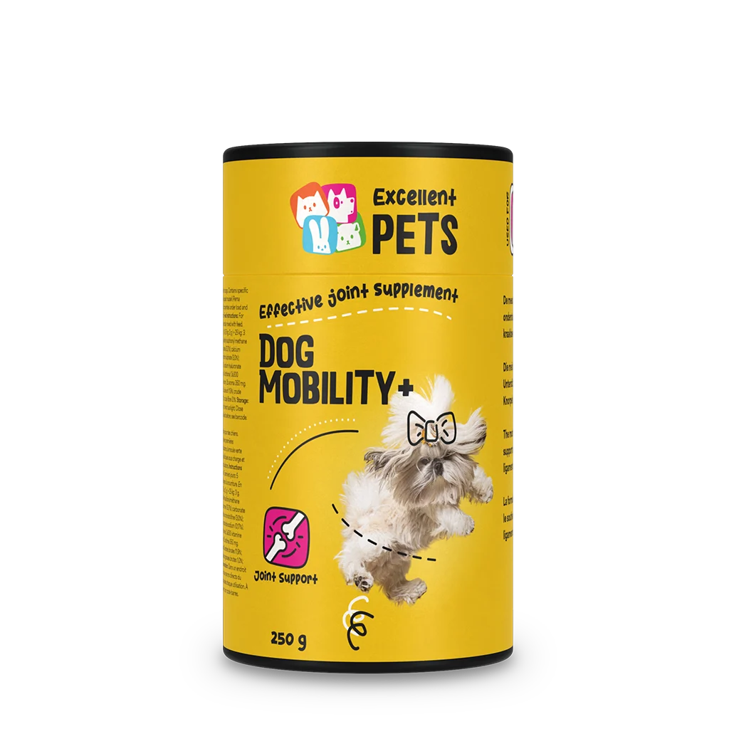 DOGM0255.png Suplement dla psów wspierający stawy w proszku, 250 g – Excellent Pets Dog Mobility+ - obrazek 1
