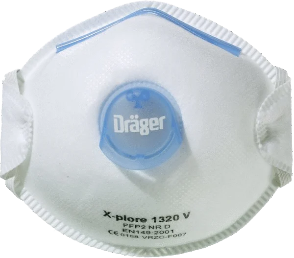 Maska przeciwpyłowa FFP2 z zaworem wydechowym, 10 sztuk – Dräger X-plore 1320 FFP2 V