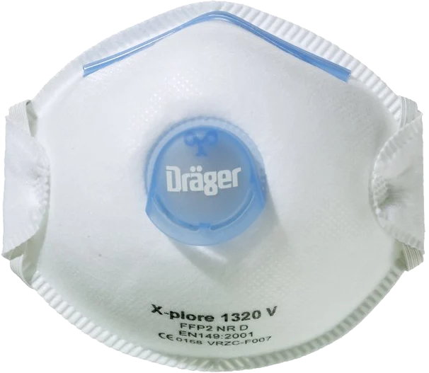 Maska przeciwpyłowa FFP2 z zaworem wydechowym, 10 sztuk – Dräger X-plore 1320 FFP2 V - obrazek 1