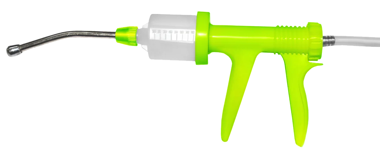 Automatyczny pistolet do podawania płynów z końcówką o długości 12 cm, 80 ml – Hofman Animal Care Drench-gun Automatic - obrazek 2