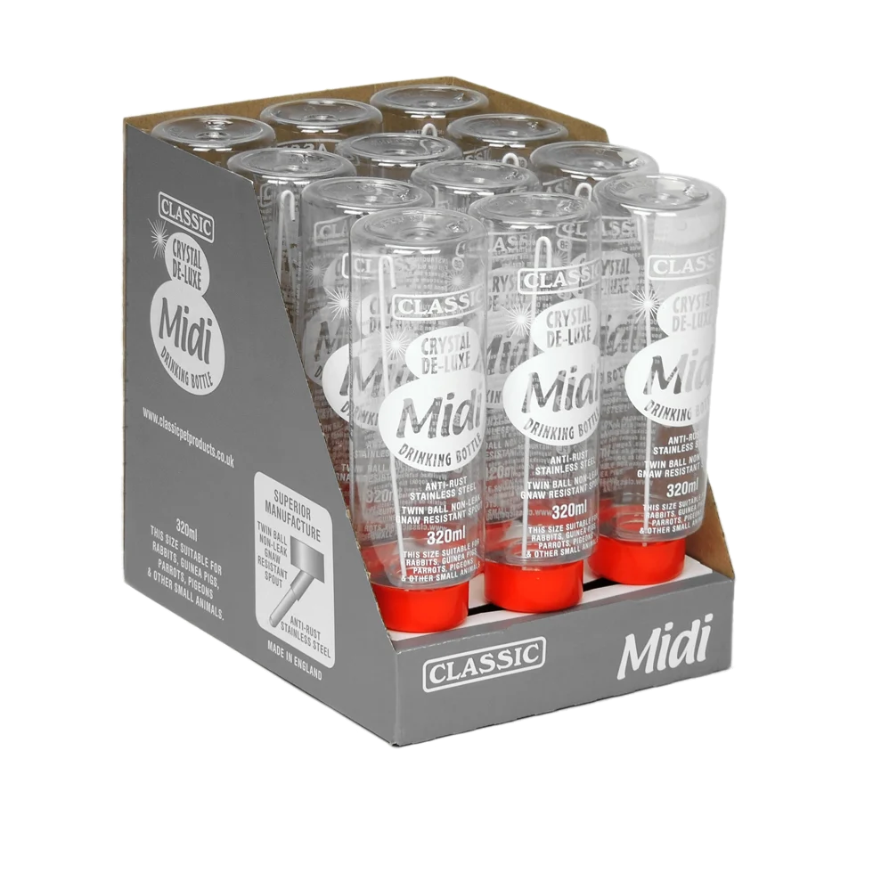 Plastikowa butelka do picia dla gryzoni, 320 ml – Classic Crystal Deluxe - obrazek 3
