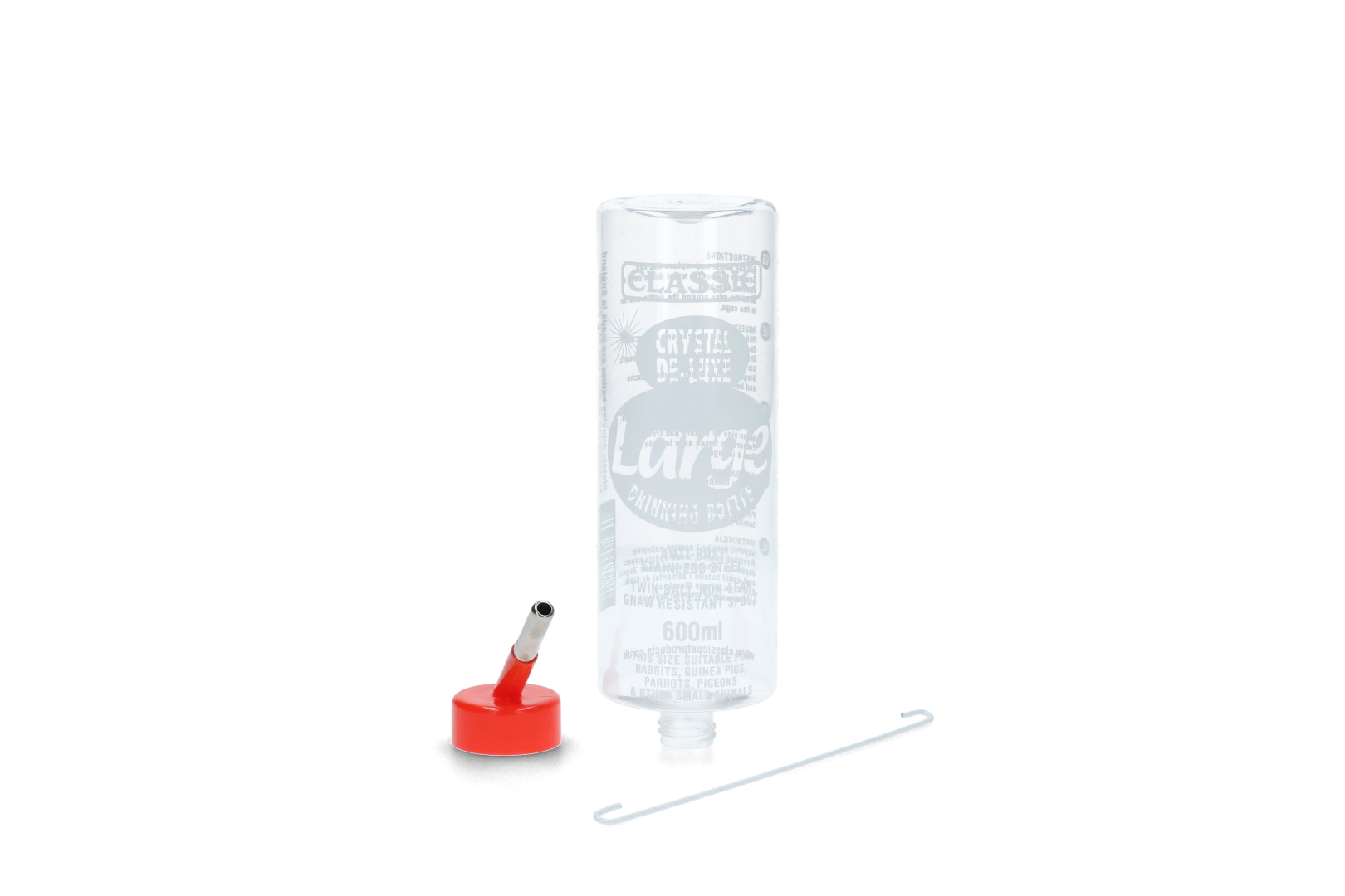 Plastikowa butelka do picia dla gryzoni, 600 ml – Classic Crystal Deluxe - obrazek 4