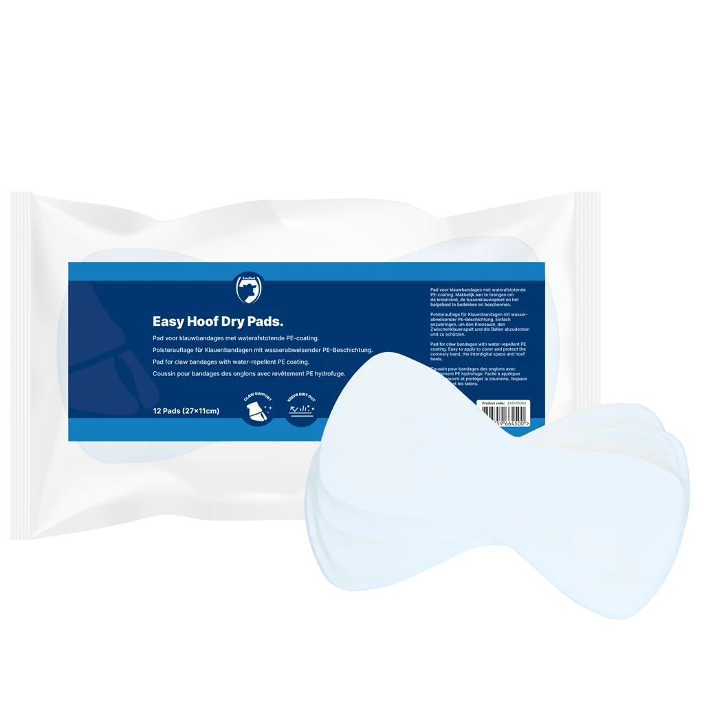 Podkład opatrunkowy na racice z powłoką hydrofobową, 27 x 11 cm, 12 sztuk – Excellent Easy Hoof Dry Pads - obrazek 1