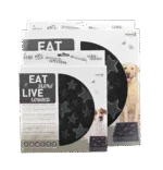 Miska spowalniająca jedzenie dla psa z wzorem gwiazdek, S 20,5 cm, szara – Eat Slow Live Longer Star - obrazek 2
