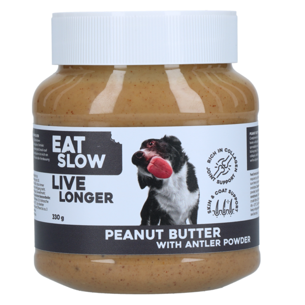 Masło orzechowe dla psów na maty do lizania – Eat Slow Live Longer Pindakaas + Collageen poeder