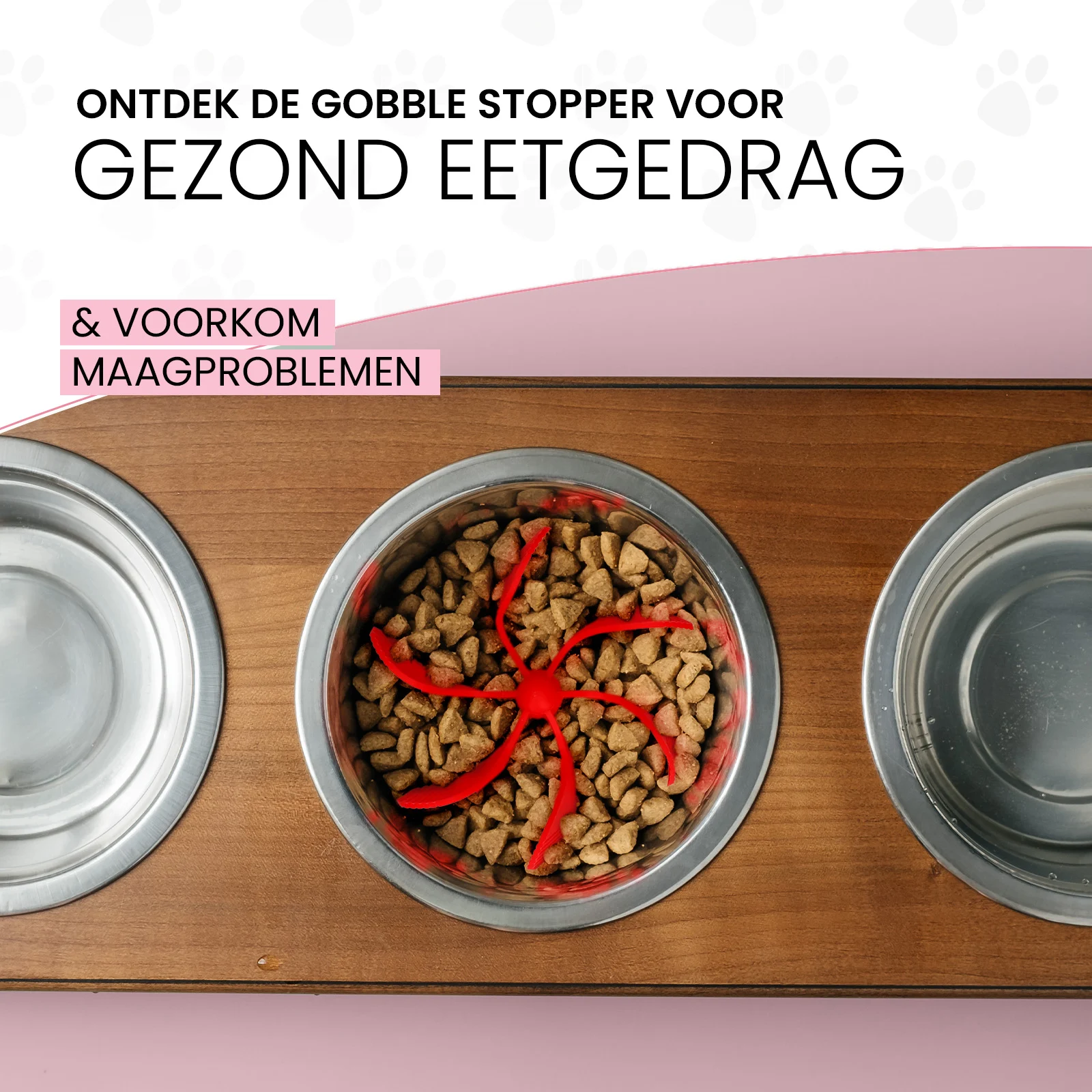 Silikonowy wkład spowalniający jedzenie dla psów z przyssawkami, M, średnica dna 11,5 cm, różowy – Eat Slow Live Longer Gobble Stopper - obrazek 4