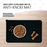 Silikonowa mata pod miski z podwyższonym brzegiem, S 30 x 48 cm, szara – Eat Slow Live Longer Spill Mat - obrazek 4