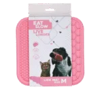 Mata do lizania dla psów z 2 wzorami i przyssawkami, 21 x 21 cm, różowa – Eat Slow Live Longer Lick Mat Duo M