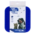 Mata do lizania dla psów z wypustkami i plastrem miodu, 21 x 21 cm, niebieska – Eat Slow Live Longer Lick Mat Duo M