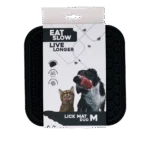 Mata do lizania dla psów z wypustkami i strukturą plastra miodu, 21 x 21 cm, szara – Eat Slow Live Longer Lick Mat Duo M