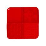 Mata do lizania dla psów z 4 wzorami i przyssawkami, 21 x 21 cm, czerwona – Eat Slow Live Longer Lick Mat Dimensions Rectangle - obrazek 2