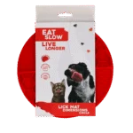 Okrągła mata do lizania z głębokimi zagłębieniami, czerwona, ø 21 cm – Eat Slow Live Longer Lick Mat Dimensions Circle