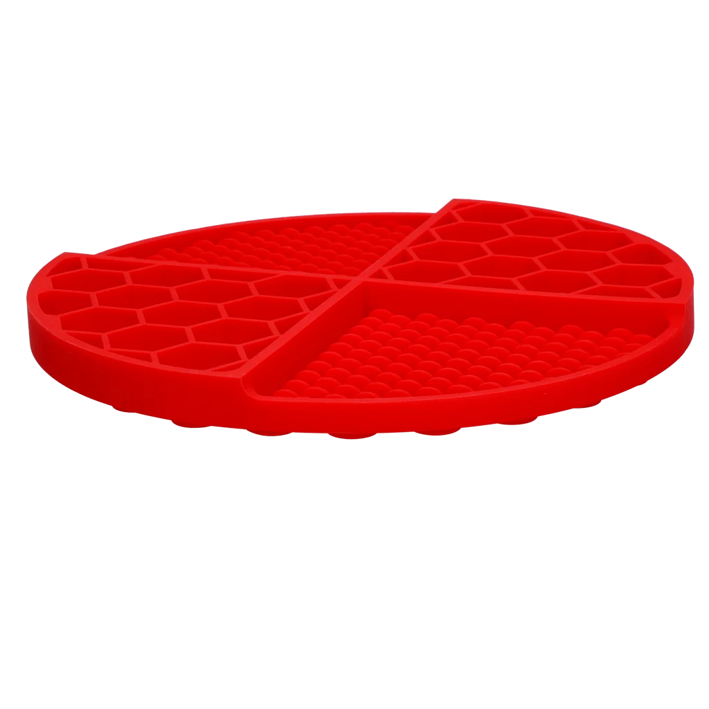 Okrągła mata do lizania z głębokimi zagłębieniami, czerwona, ø 21 cm – Eat Slow Live Longer Lick Mat Dimensions Circle - obrazek 3