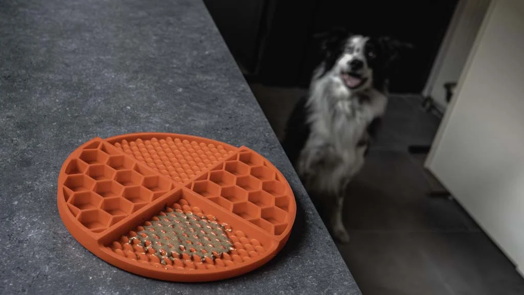 Okrągła mata do lizania z głębokimi zagłębieniami, czerwona, ø 21 cm – Eat Slow Live Longer Lick Mat Dimensions Circle - obrazek 6