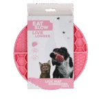 Okrągła mata do lizania z głębokimi przegródkami, różowa, ø 21 cm – Eat Slow Live Longer Lick Mat Dimensions Circle