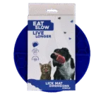 Okrągła mata do lizania z głębokimi przegródkami, niebieska, ø 21 cm – Eat Slow Live Longer Lick Mat Dimensions Circle