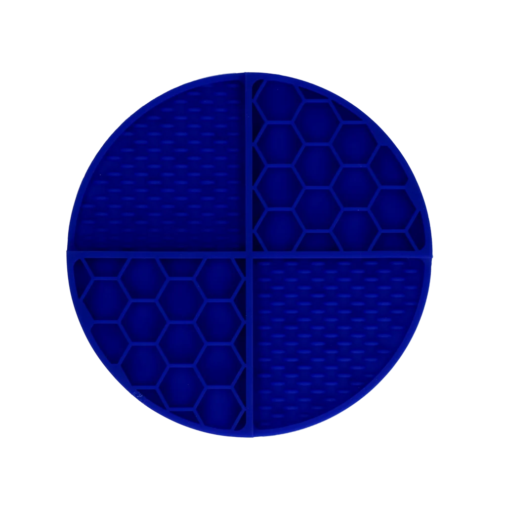 Okrągła mata do lizania z głębokimi przegródkami, niebieska, ø 21 cm – Eat Slow Live Longer Lick Mat Dimensions Circle - obrazek 2