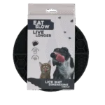 Okrągła mata do lizania z głębokimi zagłębieniami, szara, ø 21 cm – Eat Slow Live Longer Lick Mat Dimensions Circle