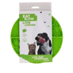 Okrągła mata do lizania z głębokimi wgłębieniami, zielona, ø 21 cm – Eat Slow Live Longer Lick Mat Dimensions Circle
