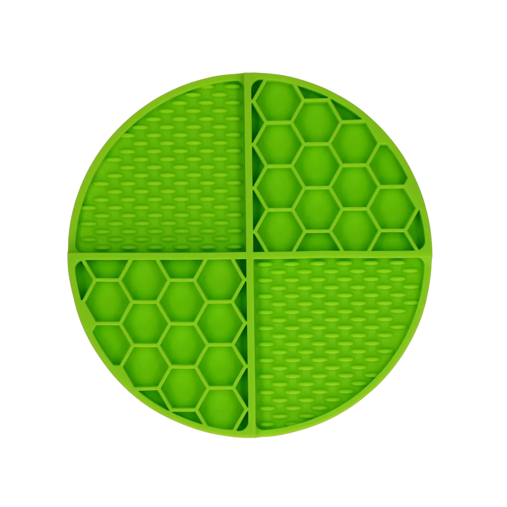 Okrągła mata do lizania z głębokimi wgłębieniami, zielona, ø 21 cm – Eat Slow Live Longer Lick Mat Dimensions Circle - obrazek 2