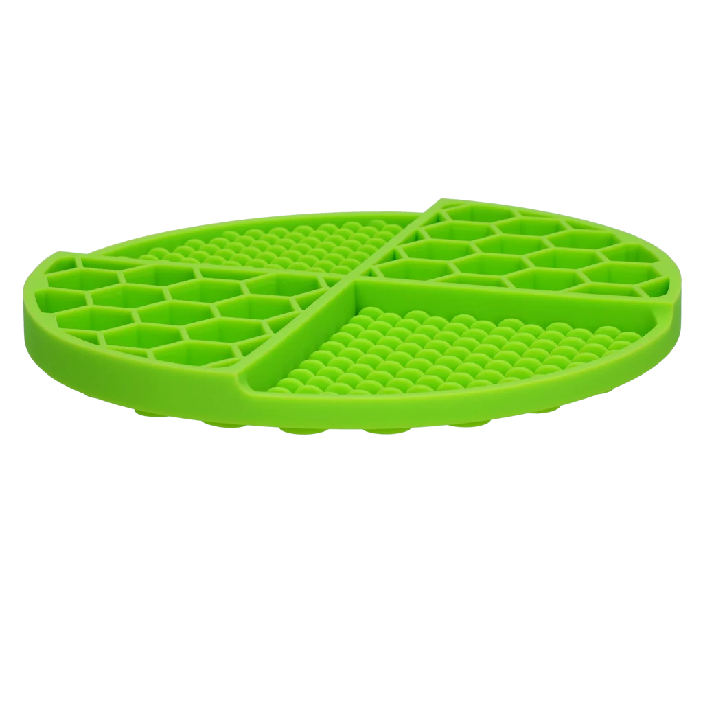 Okrągła mata do lizania z głębokimi wgłębieniami, zielona, ø 21 cm – Eat Slow Live Longer Lick Mat Dimensions Circle - obrazek 3