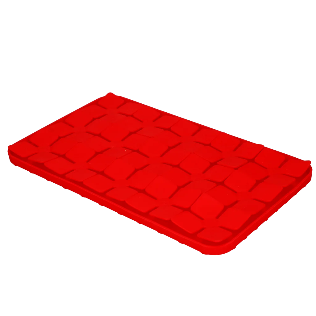 Mata do lizania dla psów z płatkami w kształcie kwiatów i przyssawkami, 21 x 34 cm, czerwona – Eat Slow Live Longer Lick Mat Dimensions Flower - obrazek 3