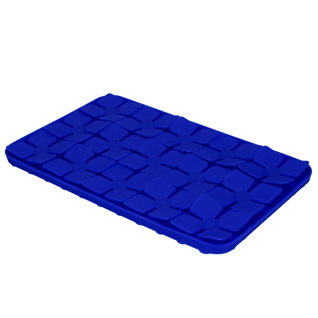 Mata do lizania dla psów z płatkami w kształcie kwiatów i przyssawkami, 21 x 34 cm, niebieska – Eat Slow Live Longer Lick Mat Dimensions Flower - obrazek 3