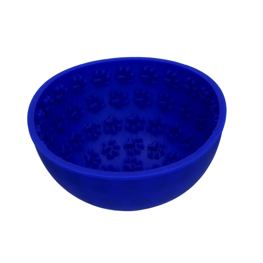 Miska spowalniająca jedzenie dla psów z zaokrąglonym dnem i wypustkami, Ø 17 cm, niebieska – Eat Slow Live Longer Lick Mat Wobble Bowl - obrazek 3