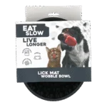 Miska spowalniająca jedzenie dla psów z zaokrąglonym spodem i wypustkami, Ø 17 cm, szara – Eat Slow Live Longer Lick Mat Wobble Bowl