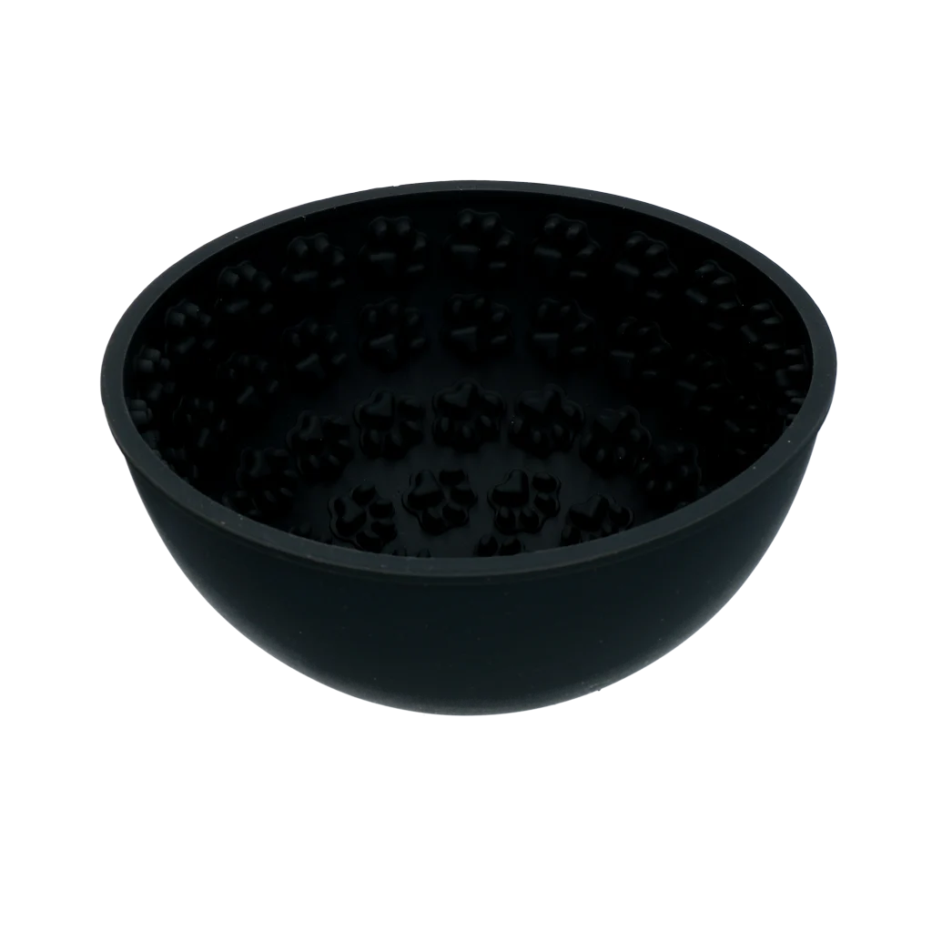 Miska spowalniająca jedzenie dla psów z zaokrąglonym spodem i wypustkami, Ø 17 cm, szara – Eat Slow Live Longer Lick Mat Wobble Bowl - obrazek 3