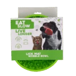 Miska spowalniająca jedzenie dla psa z zaokrąglonym dnem i wypustkami, Ø 17 cm, zielona – Eat Slow Live Longer Lick Mat Wobble Bowl