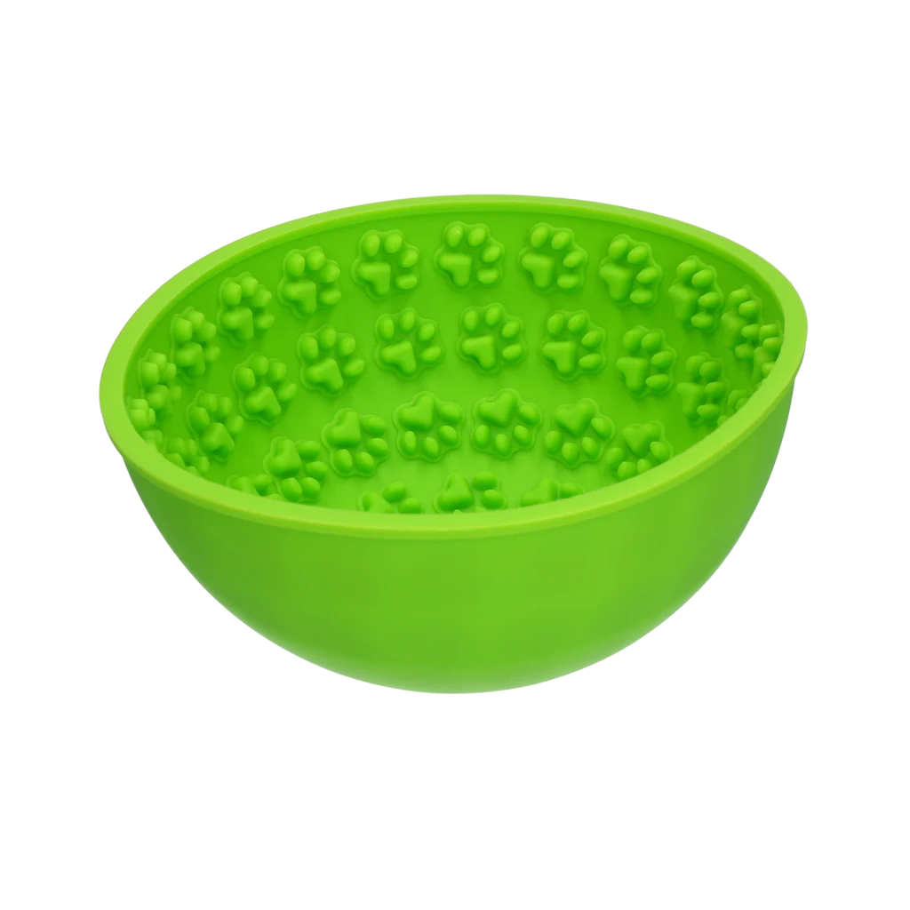 Miska spowalniająca jedzenie dla psa z zaokrąglonym dnem i wypustkami, Ø 17 cm, zielona – Eat Slow Live Longer Lick Mat Wobble Bowl - obrazek 3