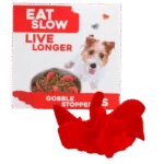 Wkładka spowalniająca jedzenie dla psów do miski z przyssawkami, czerwona S, średnica podstawy 9,5 cm – Eat Slow Live Longer Gobble Stopper