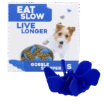 Wkładka spowalniająca jedzenie do miski dla psa z przyssawkami, niebieska S, średnica podstawy 9,5 cm – Eat Slow Live Longer Gobble Stopper
