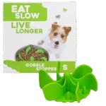 Wkładka spowalniająca jedzenie dla psa z przyssawkami, zielona S, średnica podstawy 9,5 cm – Eat Slow Live Longer Gobble Stopper