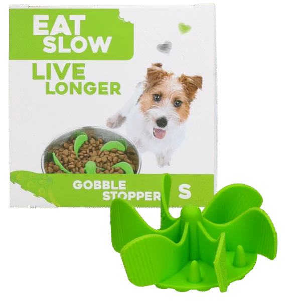 Wkładka spowalniająca jedzenie dla psa z przyssawkami, zielona S, średnica podstawy 9,5 cm – Eat Slow Live Longer Gobble Stopper